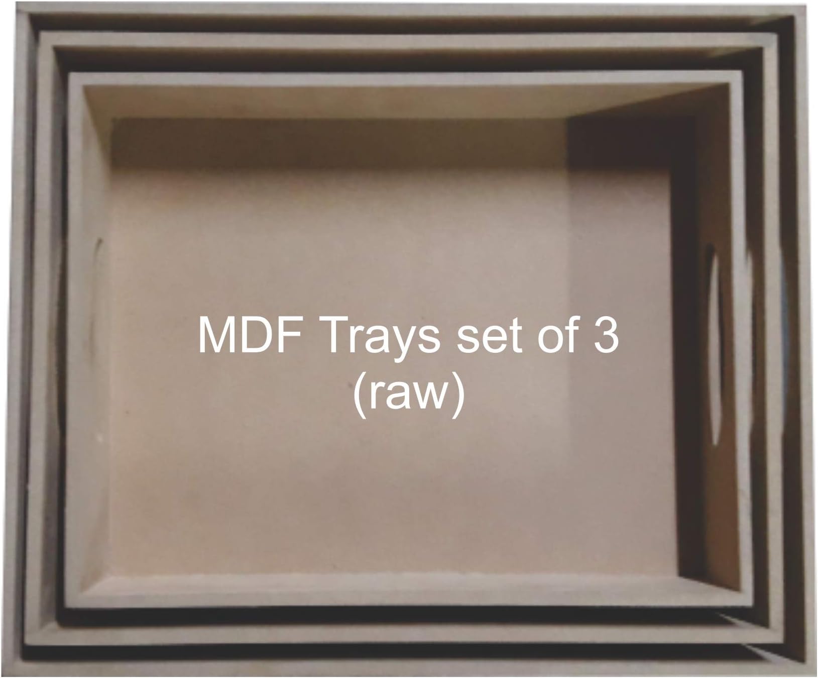 OAK ARTS MDF Trays Set of 3 Rectangle (Raw), for Art and Crafts Like decoupage, Mosaic, Painting, Resin & Mixed Media Art Work