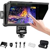VILTROX DC-550 Touch Screen DSLR Camera Field Monitor 1200 Nits High-Bright 5.5 inch DSLR Camera Monitor with Sunshade Hood/Battery 3D LUT HDR 4K HDMI in and Out Exposure Focus Assist Waveform Monitor