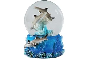 Water Globe - Shark from Deluxebase. Snow Globe Animal Decor with Shark Figurines. Glass Glitter Globe with Resin Figurines and Molded Base. Great Home Decorations, Novelty Decor and Shark Gifts.
