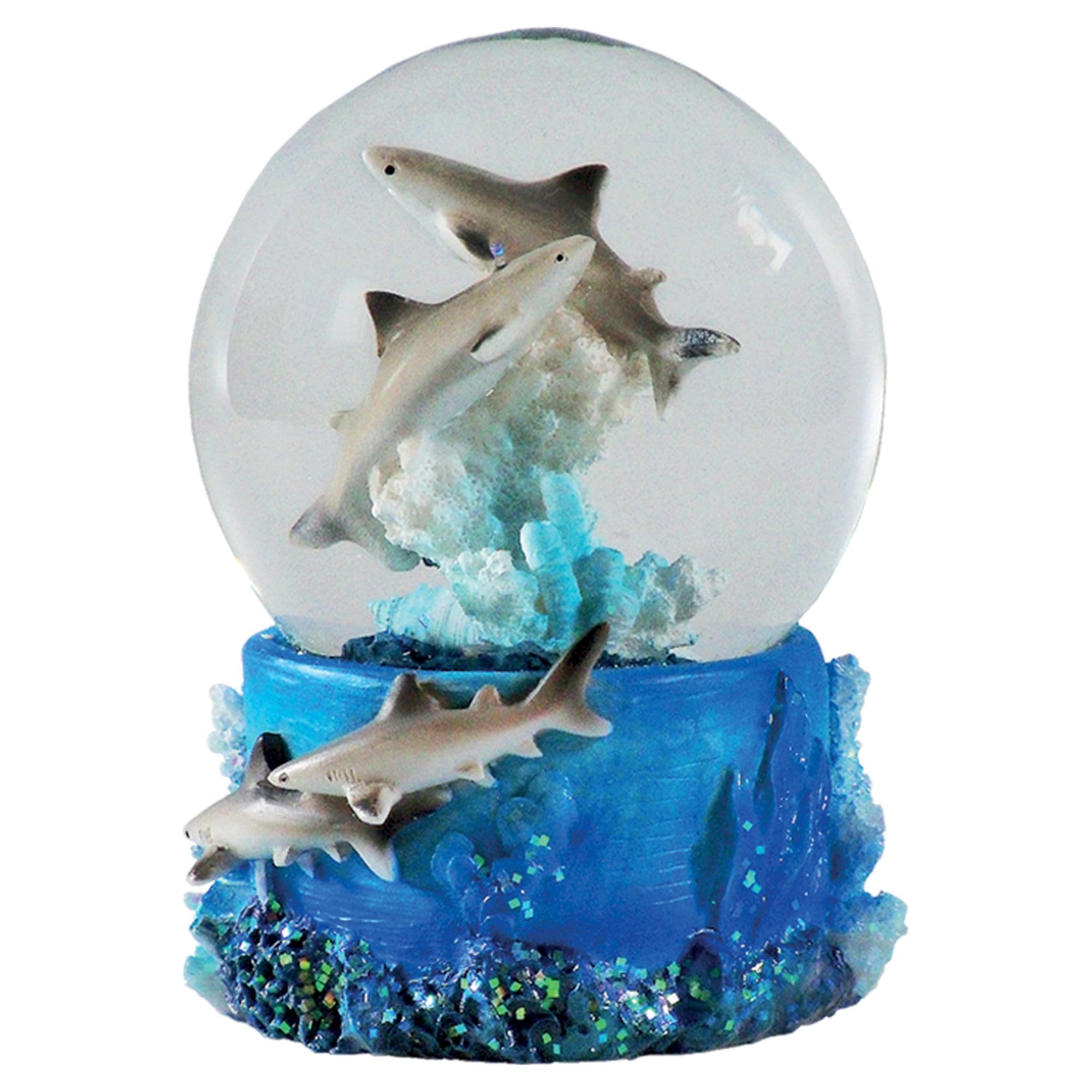 Water Globe - Sharks from Deluxebase. Decorative Snow Globe Ornament with Shark Figurines, Glass Glitter Dome with Resin Base, Novelty Home Decor Display Piece. — image 1