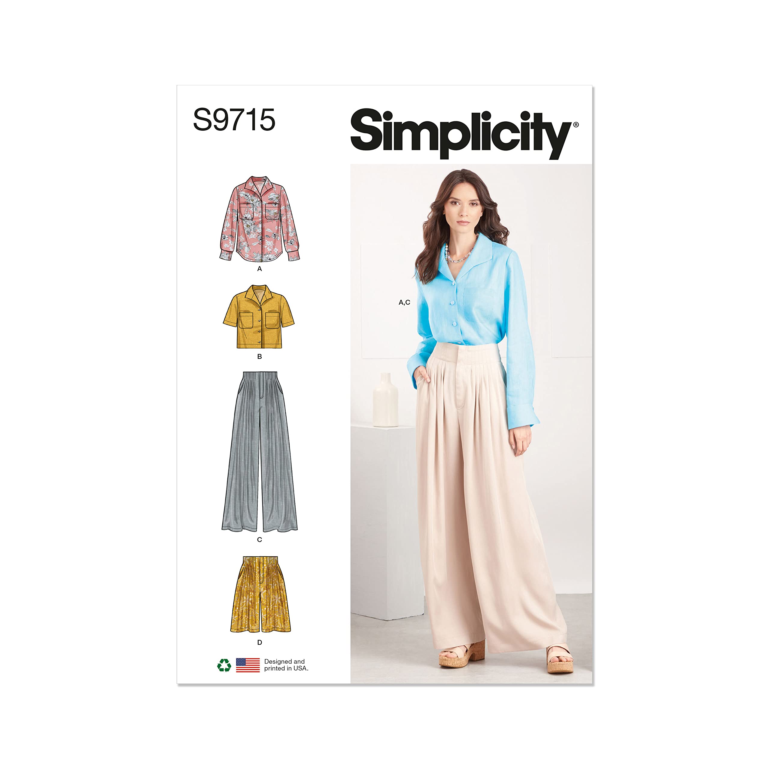 SIMPLICITY SS9715K5 Misses' Shirt, Trousers and Shorts K5 (8-10-12-14-16)