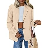 PRETTYGARDEN Blazers for Women Business Casual Fall Dressy Oversized Faux Suede Suit Jackets Work Office Teacher Clothes