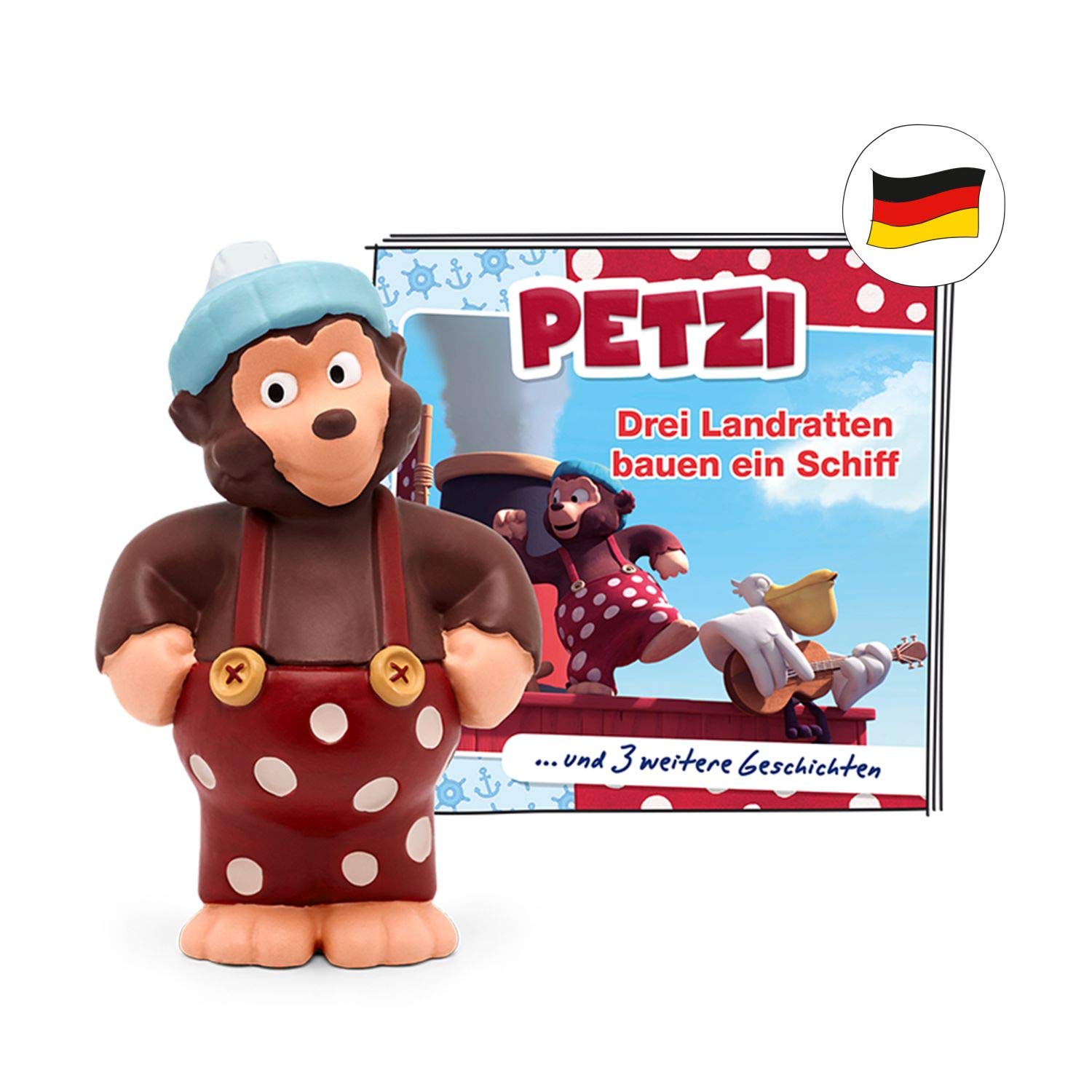 tonies Audio Figures for Toniebox, Petzi - Dreii Landratten Build A Ship, Audio Play for Children from 3 Years, Playing Time Approx. 68 Minutes