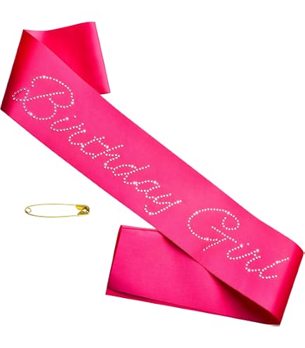 Birthday Girl Sash – White & Pink Foil, Adjustable For 10th, 16th, 18th, 21st Celebrations - View #4