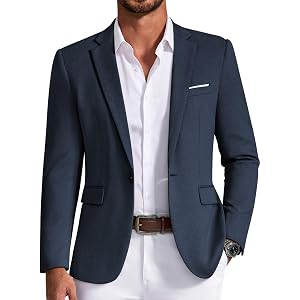 COOFANDY Men's Casual Knit Blazer One Button Lightweight Sport Coats Business Suit Jacket