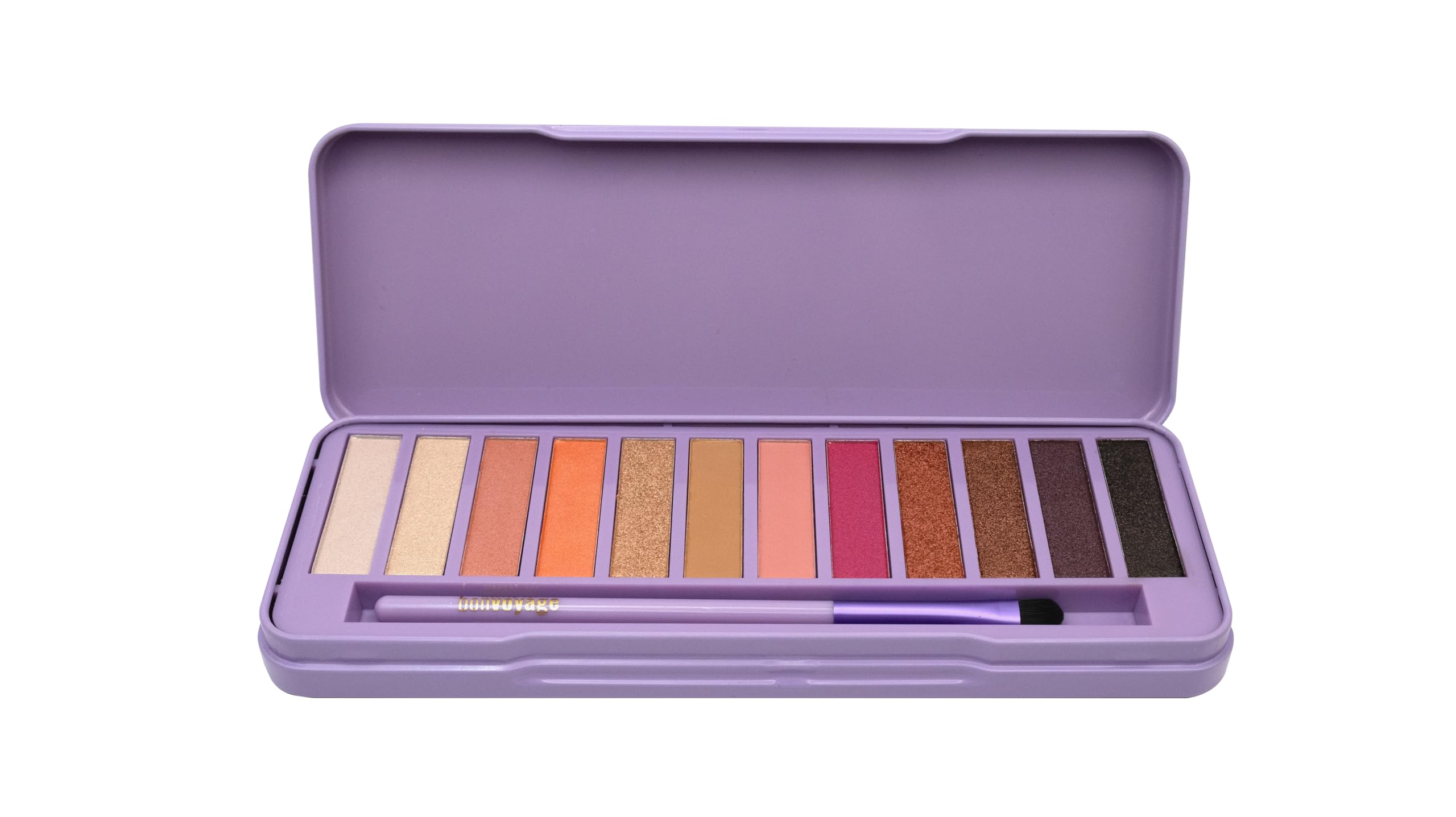 bonvoyage Essentials, Hollywood Inspired Eyeshadow Palette with Brush, 12 Long-Lasting, Highly-Pigmented Matte and Shimmer Shades, Blendable Formulas, Hollywood Dreams