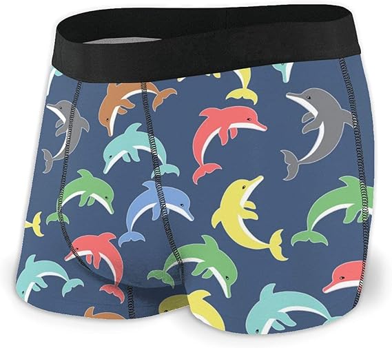 Colorful Dolphin Men'S Underwear Breathable Stretch Boxer Briefs at