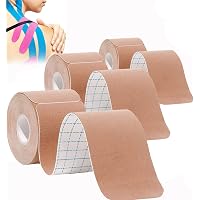 TapeGeeks Kinesiology Tape – Waterproof & Hypoallergenic Sports Tape For Sensitive Skin – Strong Adhesive, Latex-Free – Athletic Muscle Support For Knee, Shoulder, Back, Ankle