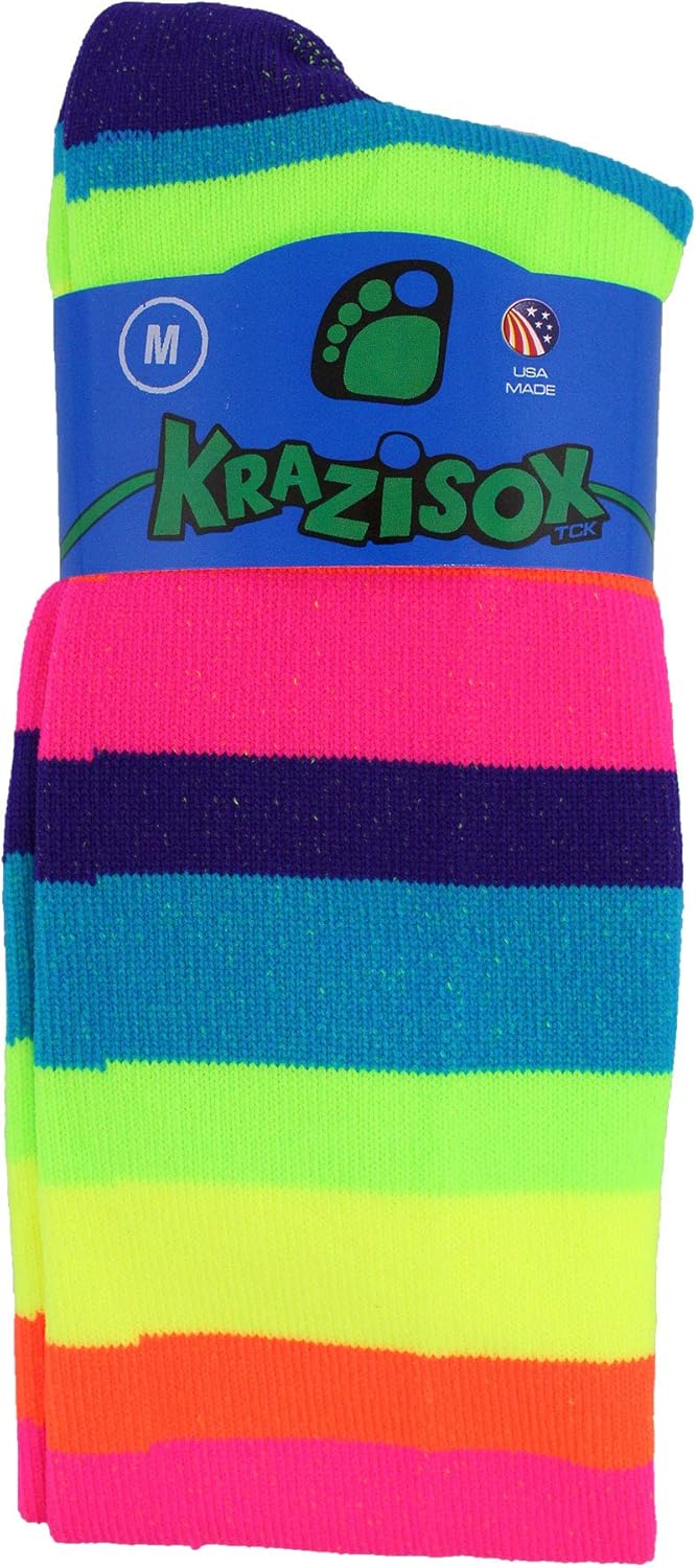 TCK Krazisox Rainbow Stripes Over The Calf Socks : Clothing