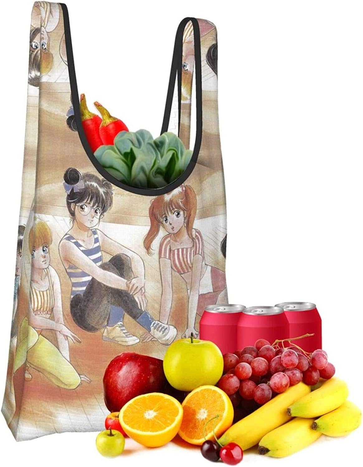 Amazon 人気おしゃれ 再利用可能な食料品バッグ 洗濯可能 きまぐれオレンジロード 折りたたみ式 A級エコ 高耐久 ポケットに入れる ショッピングトートバッグ 22 Kgを収納できます N A エコバッグ 買い物バッグ