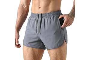 Jupmov Men's Running Shorts 3 Inch Gym Athletic Shorts with Zipper Pocket Lightweight Breathable Workout Exercise
