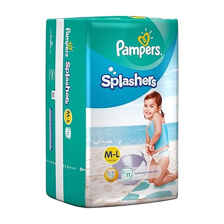 Pampers: Splashers Pant Style bBaby Swim Diapers for Swimming (Medium to Large) (Pack of 11 Diapers)