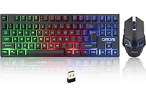 Wireless Gaming Keyboard and Mouse Combo Rechargeable Led Backlit Key Board Mice Wired for PS4 PS5 Switch Laptop Computer Com