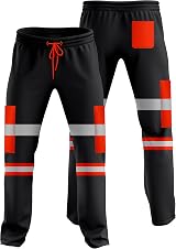 mymixtrendz Mens Hi Vis Two Tone Reflective Tape Cuffed Workwear Jogging view 4