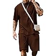 Babioboa Men's Short Sleeve Tracksuit Summer T Shirt & Shorts set 2 Pockets Oversize Two Piece Casual Daily Duty-off