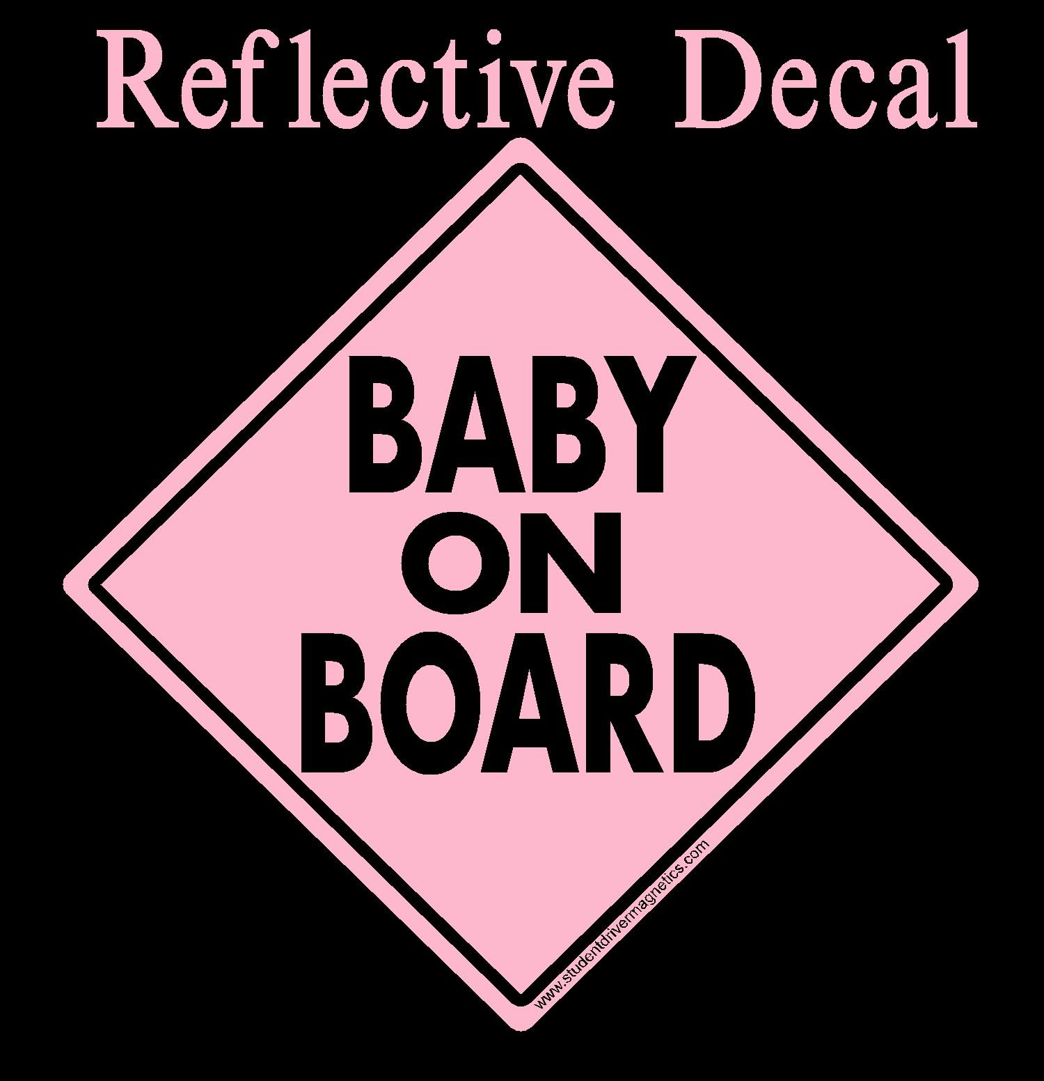 Baby on Board Decal Black & Pink Reflective