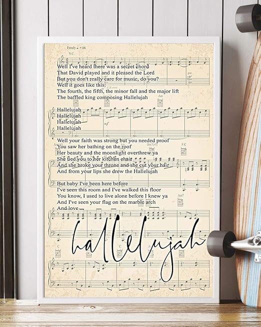 Amazon Com Hallelujah Lyrics Portrait Poster Print 12 X 18