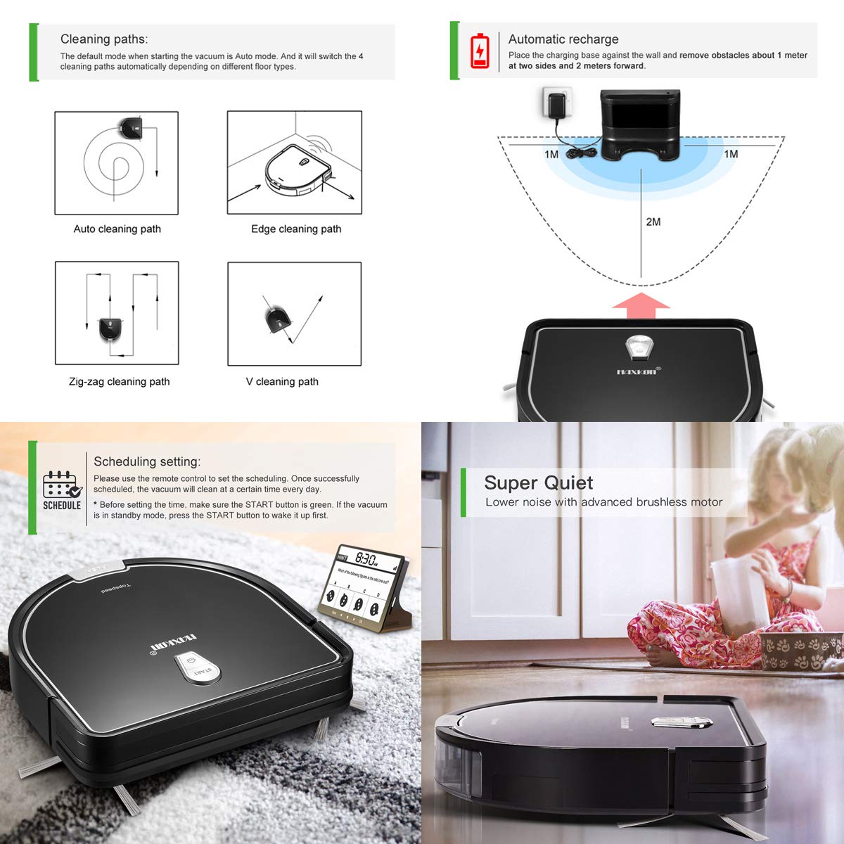 Edge Cleaning & Cliff Sensor Tec w/Remote SelfCharging 2in1 Dry
