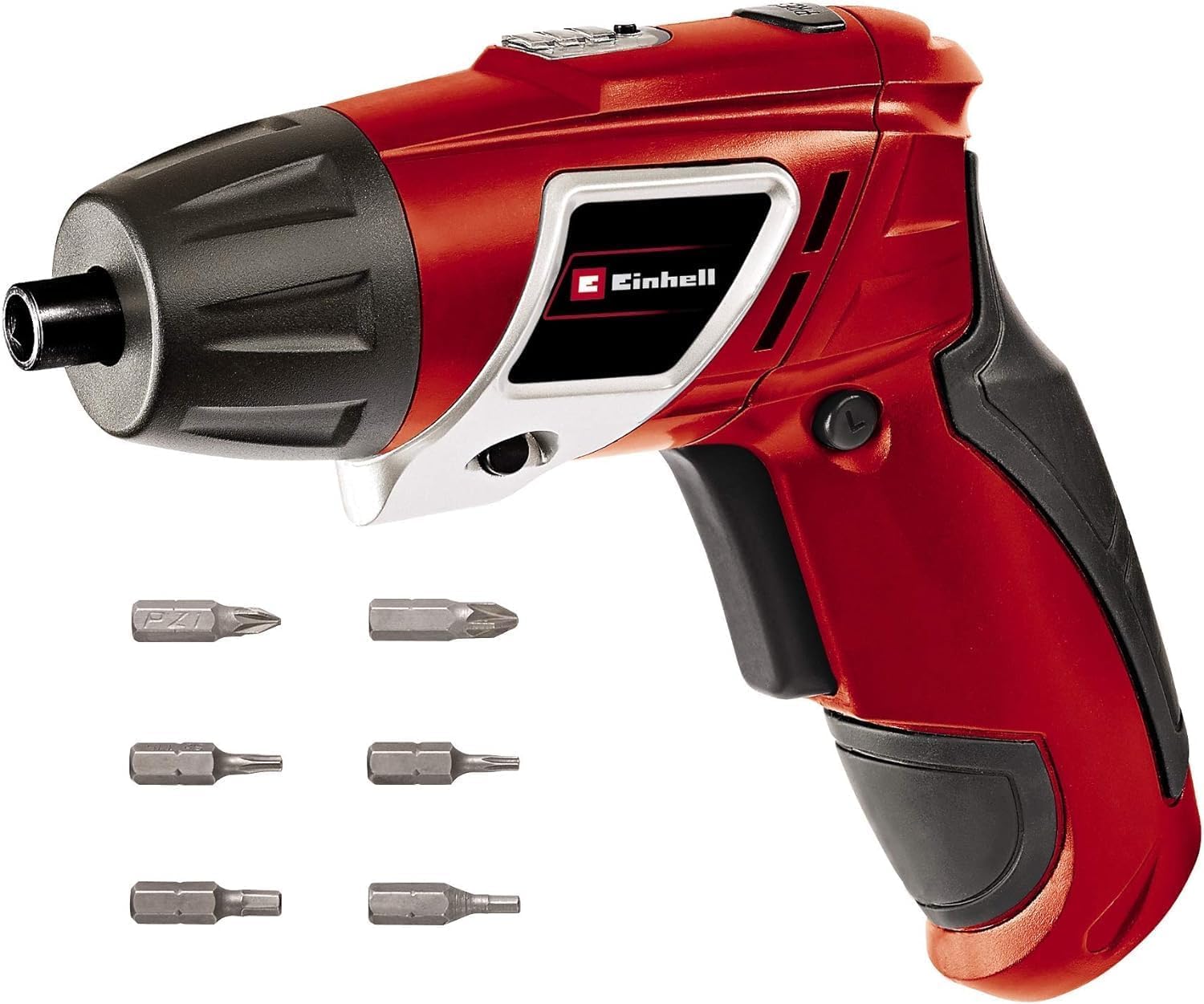 Einhell Cordless Screwdriver 3.6V, 1300 mAh, 3 Nm Torque, Pivot Joint in the Handle, LED Light, Soft Grip, Charging Light, with 6 Bits TC-SD 3.6 Li