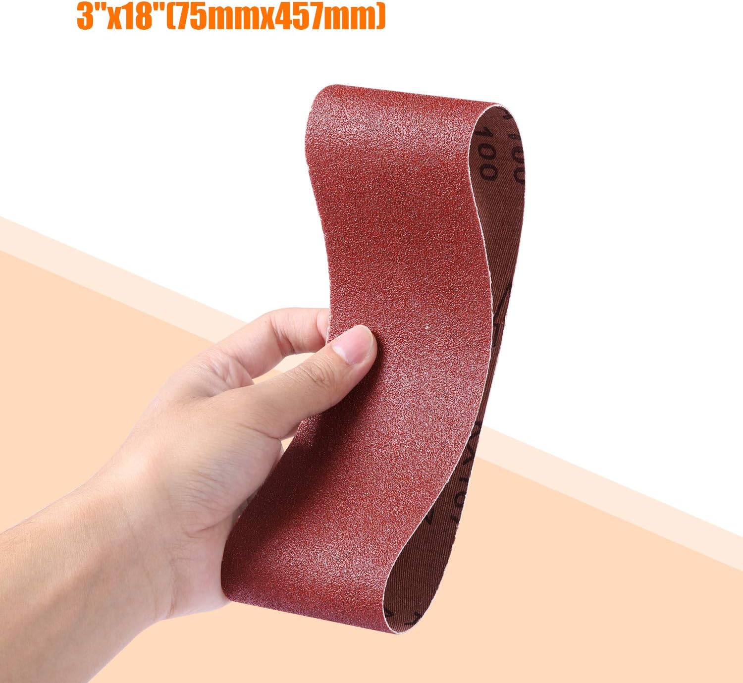 TACKLIFE 3x18-Inch Sanding Belt, 10Pack (2 Each of 40, 60, 80, 100, 120 Grits) Aluminum Oxide Belt for Belt Sander, Woodworking, Metal Polishing ASB01A - - 