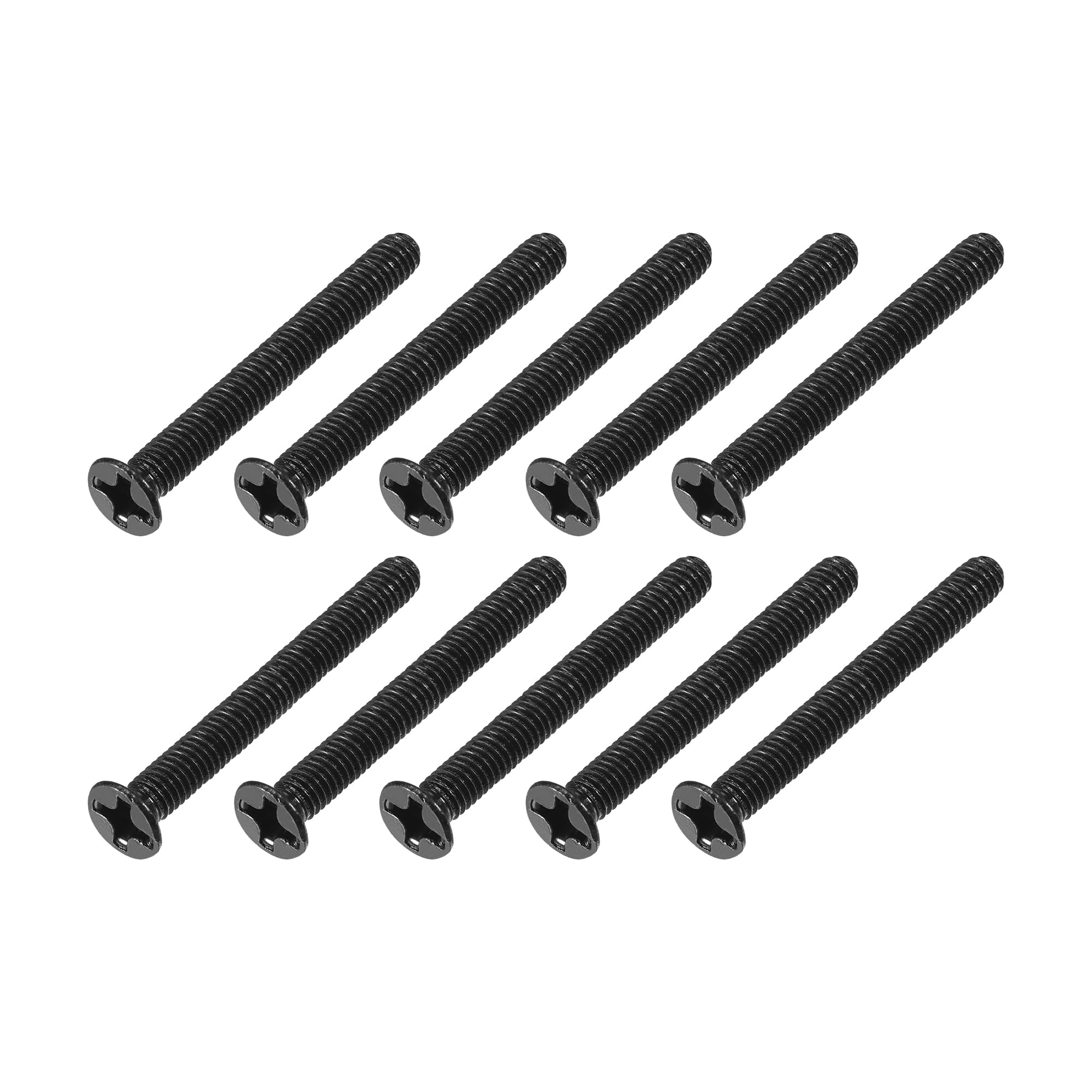 METALLIXITY Phillips Flat Head Screws (M3 x 25mm) 50Pcs, Carbon Steel Machine Screws - for Glasses Watch and Other Small Electronics, Black