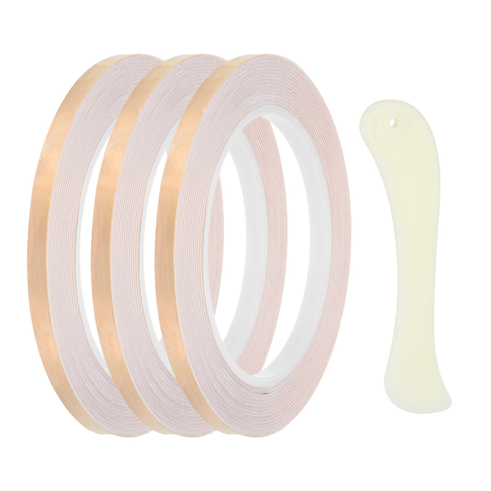 PATIKIL 22 Yard 1/4 Inch Copper Foil Tape, 3 Roll Copper Tape with Single-Sided Conductive Stained Glass Foil Tool with Scraper for Stained Tools DIY Crafting
