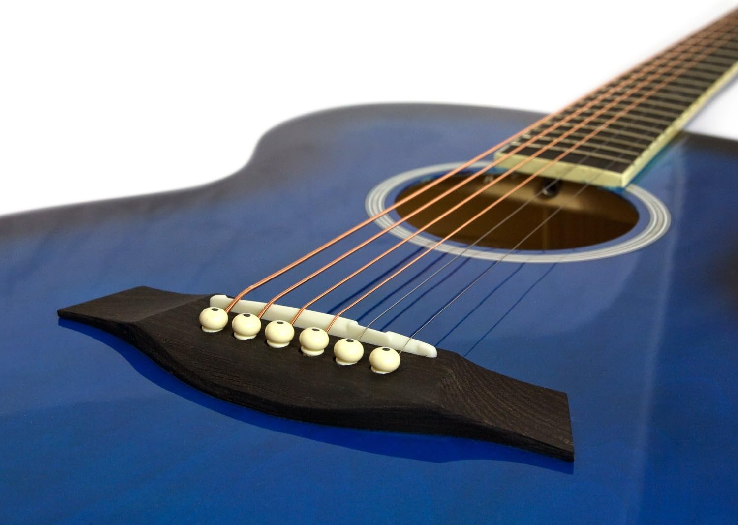 Acoustic Guitar for Beginners, Full Size, Steel-String, includes Gig-bag, Strap, Scratchplate and Spare Strings, Blue - Image 3