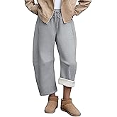 SeekMe Womens Fleece Lined Sweatpants Barrel Leg Baggy Jogger Pants for Winter Warm Casual Lounge Athletic Pants