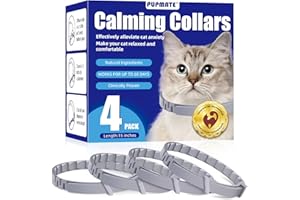 PUPMATE 4-Pack Adjustable Calming Collars for Cats with Cat Pheromones - Relieve Stress and Anxiety, Promotes Relaxation, 60-Day Long-Lasting Comfort, Effective for Calming and Behavior Management
