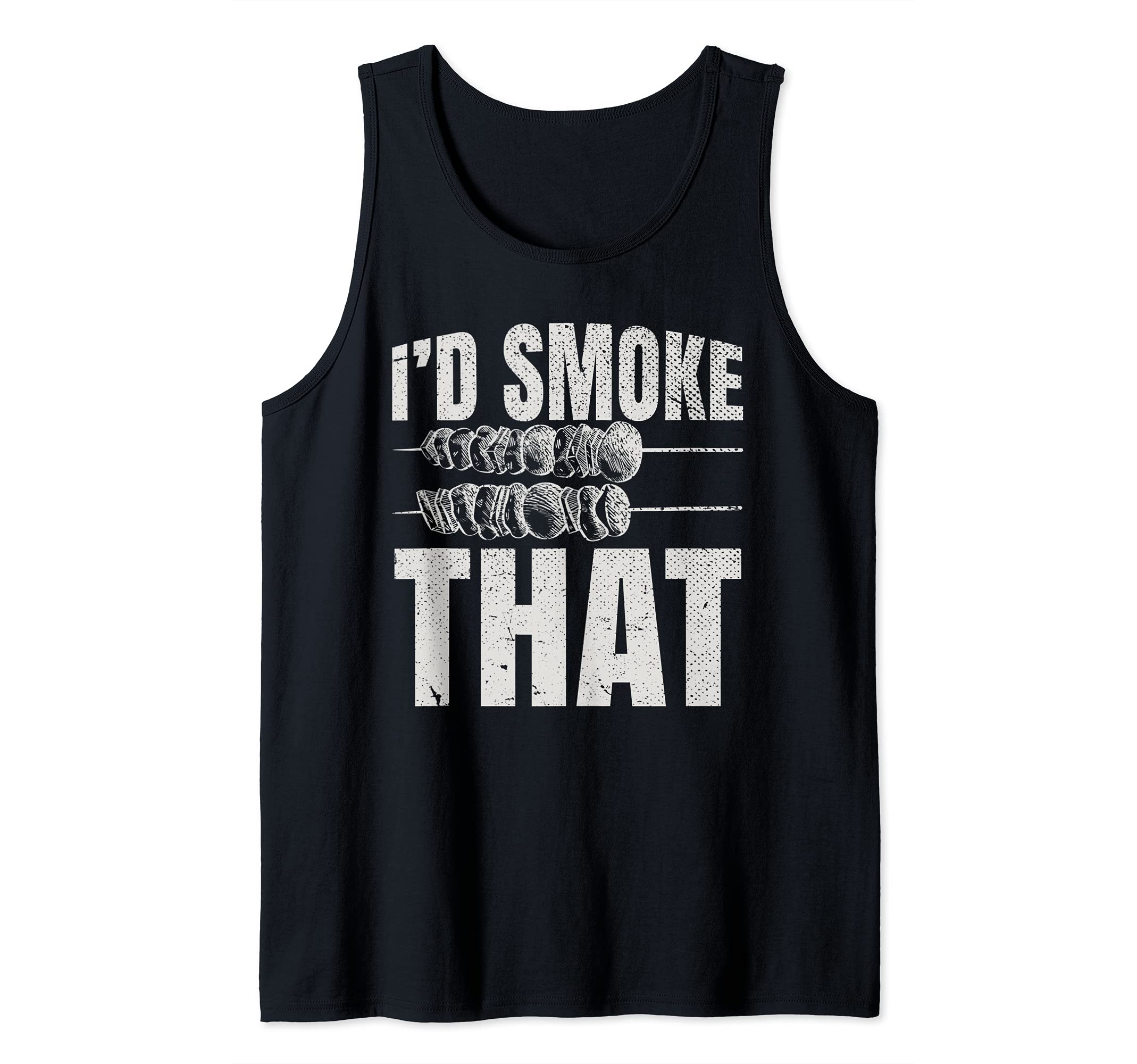 Funny Smoking Meat BBQ Chef Grillmaster Steak Barbecue Tank Top