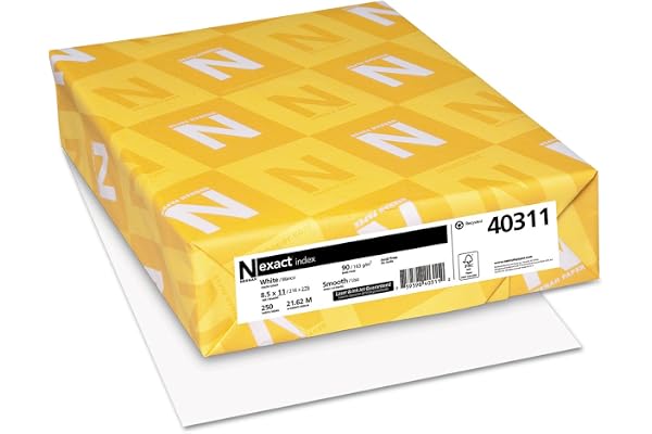 Neenah Exact Index Card Stock, 8.5 x 11 Inch, 90 lb, White, 250 Sheets (40311)