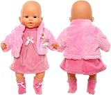 Miunana Sweet Doll Clothes 14-17 inch Pink Pluffy Coat Dress Socks view 3