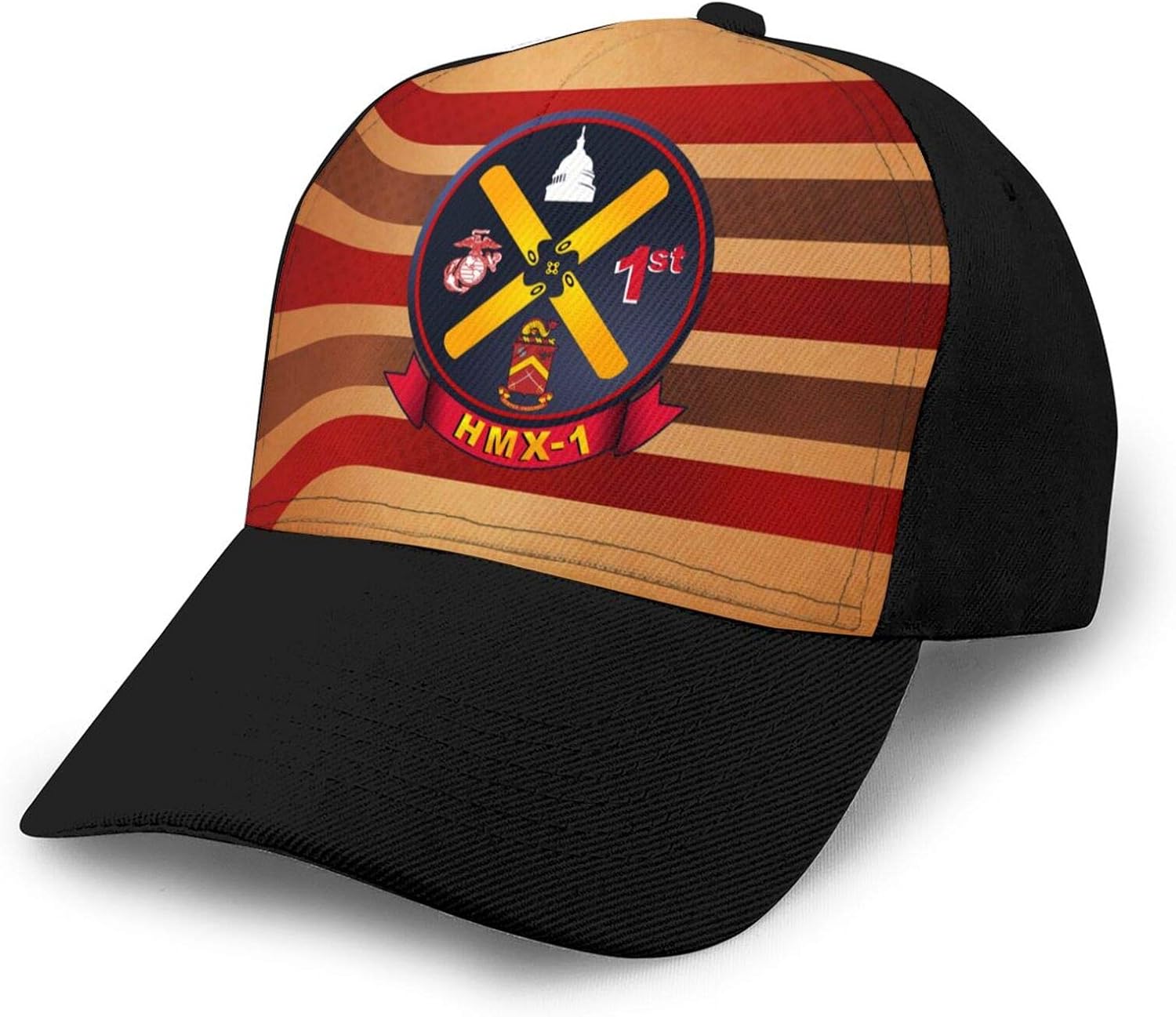 Marine Helicopter Squadron One HMX1 Hat 2021 New Curved Edge Baseball