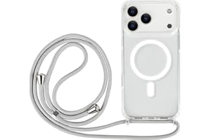 Eiyikof for iPhone 17 Pro Max Crossbody Magnetic Case,Adjustable Lanyard Strap Compatible with Magsafe Clear Anti-Yellowing A