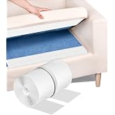4 Inch x 18 Feet White Adhesive Hook Loop Tape Heavy Duty, Multi-Purpose Carpet Anti Slip Rug Gripper, Double Sided Hook Loop Rolls, Couch Cushion Grip, Bulk Sticky Straps Wall Hanging Strips