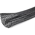 Moxita 10ft - 1/2 inch Cord Protector Cable Sleeve Split Wire Loom Tubing for Power Cord Audio USB Cable, Cord Sleeve Cable Management for TV Computer, Cord Protectors from Pets Chewing, Black
