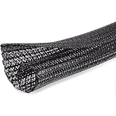 Moxita 10ft - 1/2 inch Cord Protector Cable Sleeve Split Wire Loom Tubing for Power Cord Audio USB Cable, Cord Sleeve Cable Management for TV Computer, Cord Protectors from Pets Chewing, Black