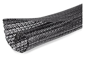 Moxita 10ft - 1/2 inch Cord Protector Cable Sleeve Split Wire Loom Tubing for Power Cord Audio USB Cable, Cord Sleeve Cable Management for TV Computer, Cord Protectors from Pets Chewing, Black