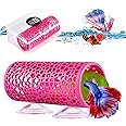 Abizoo Betta Hideout,Cute Betta Fish Tunnel Pink for Small Fish Shrimp Safe Resin Hollow Betta House Fish Tank Decoration for Betta Fish Hide,Play and Rest Breed Aquarium Betta Hammock Cave Shelter