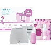 Frida 12pc Postpartum Essentials Kit, Hospital Bag Basics for New Mom | Disposable Underwear, Ice Maxi Pads, Perineal Healing Foam, 24 Pad Liners &amp; Peri Bottle for New Moms