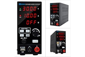 LWLONGWEI DC Power Supply Variable,30V 10A 300W Programmable Memory Function Adjustable Switching Regulated DC Bench Power Supply with 4-Digits LED Power Display 5V/2A USB