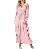 Forever 21 Womens Crepe Peasant-Sleeve Maxi Dress