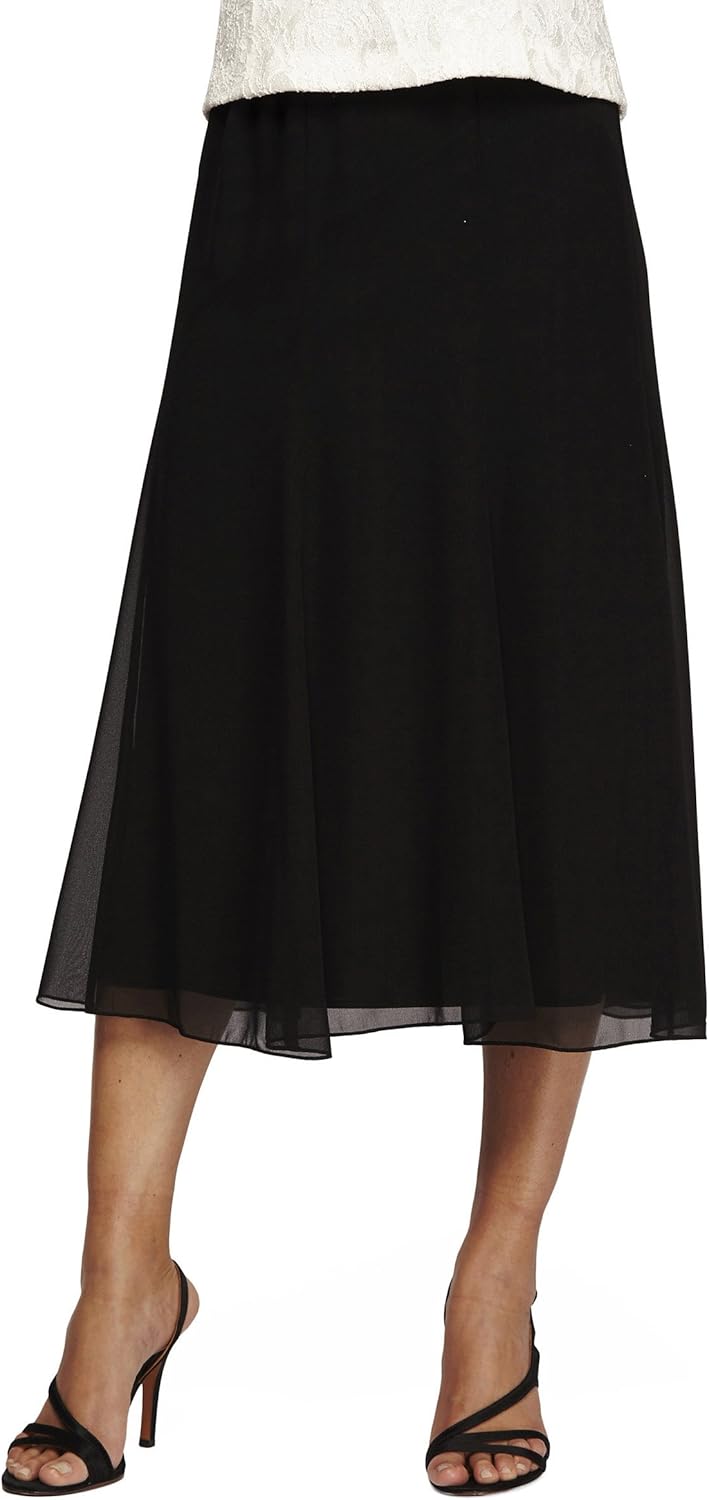 tea length black skirt