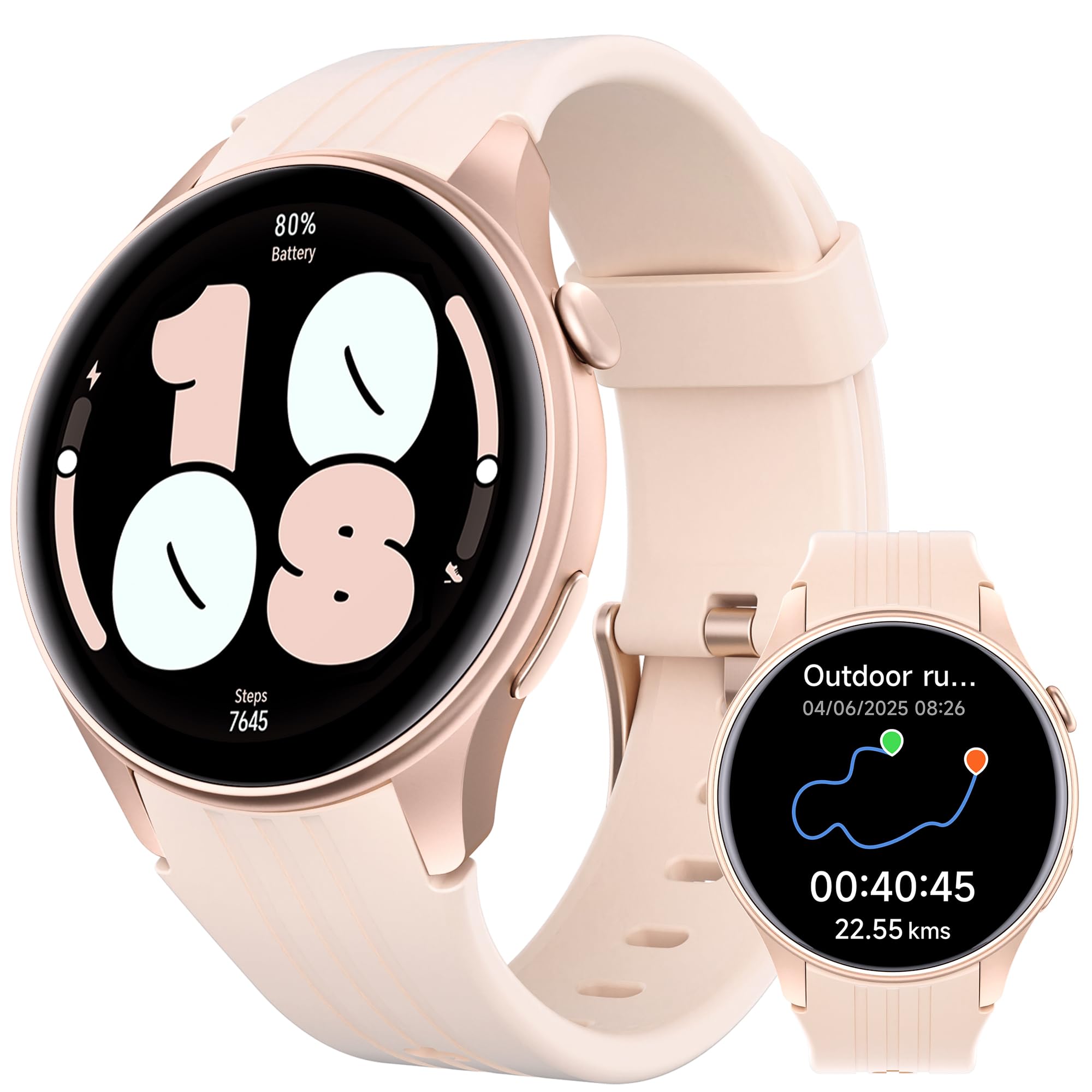 Photo 1 of Parsonver Smart Watch for Women, Built-in GPS, Fitness Watch with Answer/Make Calls, 100+ Sport Modes, Heart Rate, Sleep Monitor, Pedometer, IP68 Waterproof, Smartwatch for Android & iPhone, Rose Gold