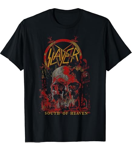 Amazon.com: Slayer Official Classic Logo T-Shirt - Black, Crew
