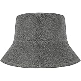 bayisam Sauna Hat, Natural Wool Sauna Cap for Men and Women,Wool Sauna Bucket Hat,Grey