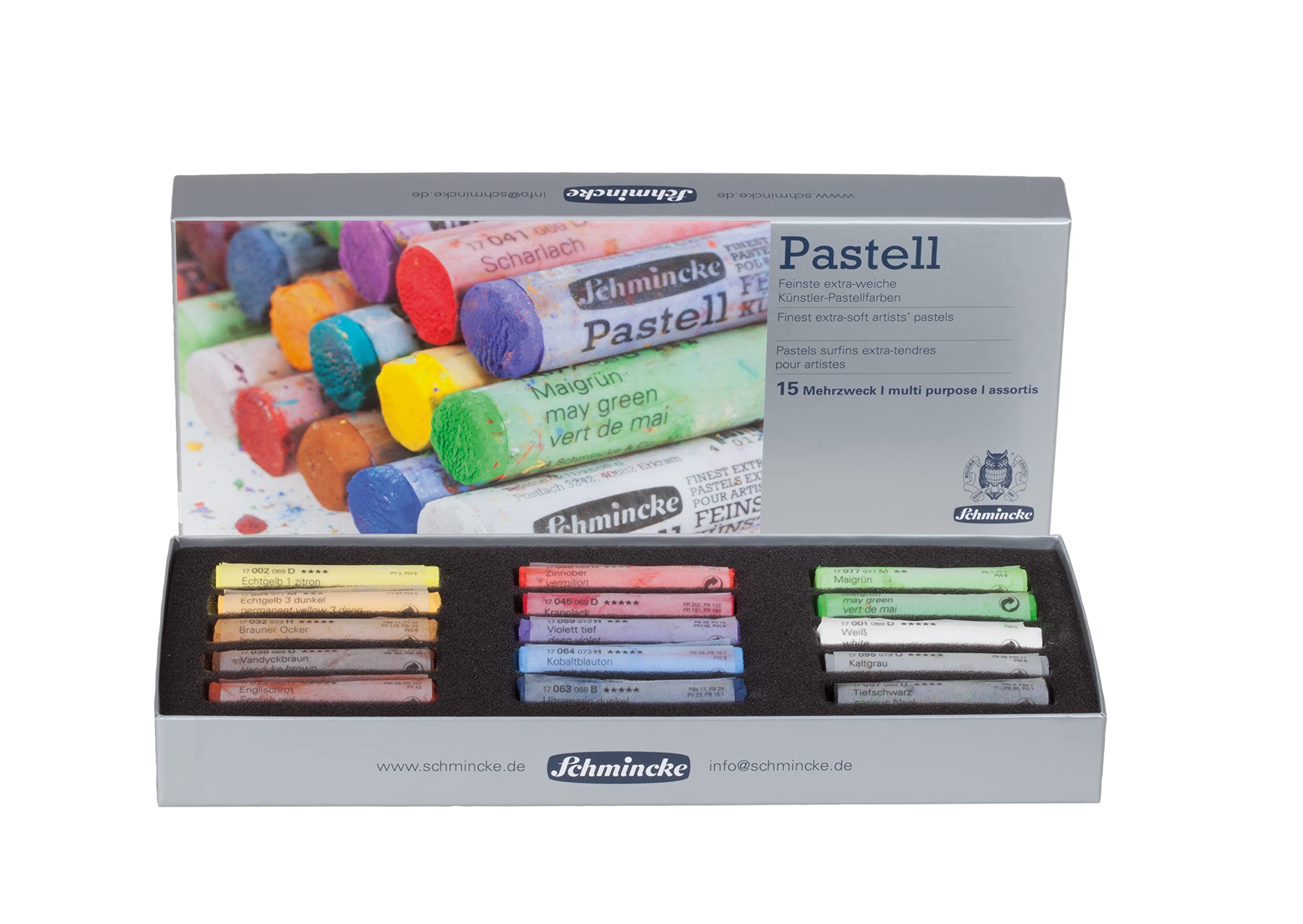 Schmincke Extra-Soft Pastel Multi-Purpose Set, Set of 15 Colors (77215097)