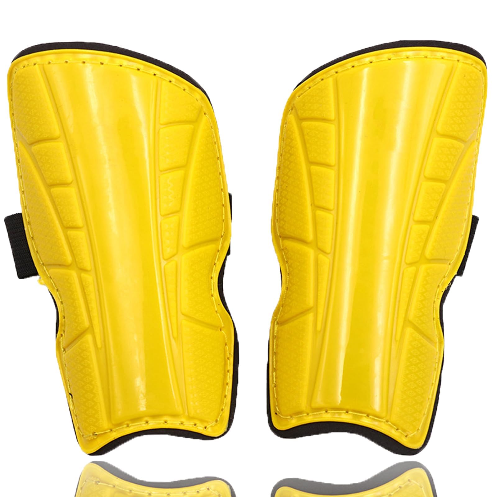 Quixotical Pair of Shin Pads for Kids Junior, Youth Sports Shin Pads, Football Shin Guards, for Football, Hockey and Other Sports 8-12 Years Boys Girls (Yellow)
