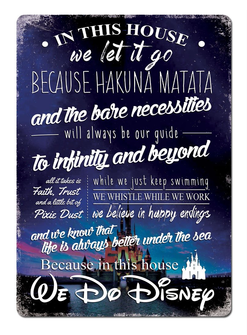 This House we do Disney V2 CASTLE Metal Wall Sign Plaque Wall Art Inspirational D2P