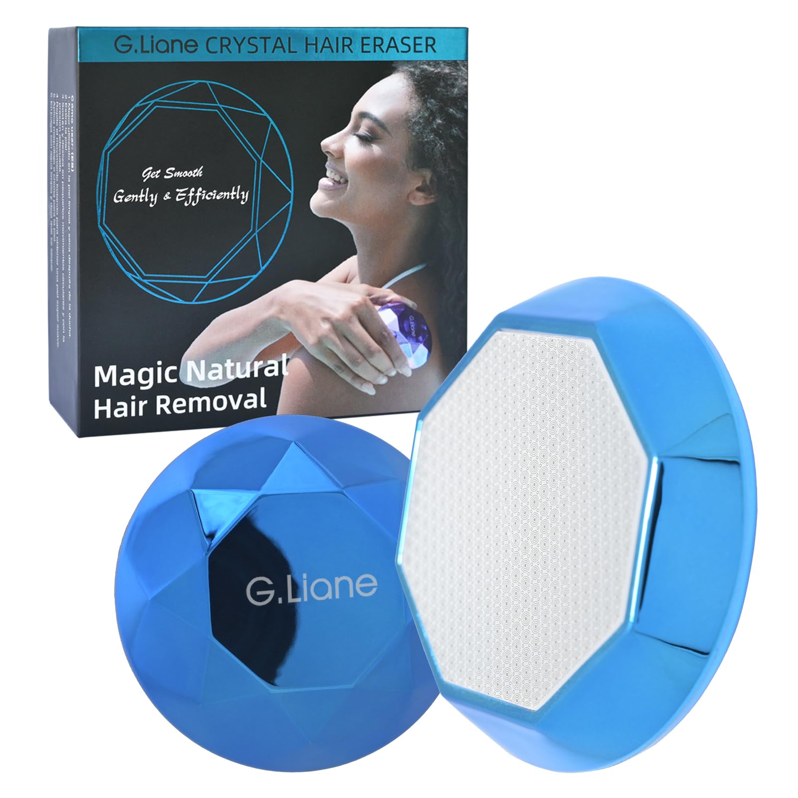 G.Liane Crystal Hair Eraser,Gentle Painless Nano Hair Removal Device and Exfoliation,Efficient Crystal Hair Remover Without Waxing,Magic Epilator for Women and Men(Royal Blue)